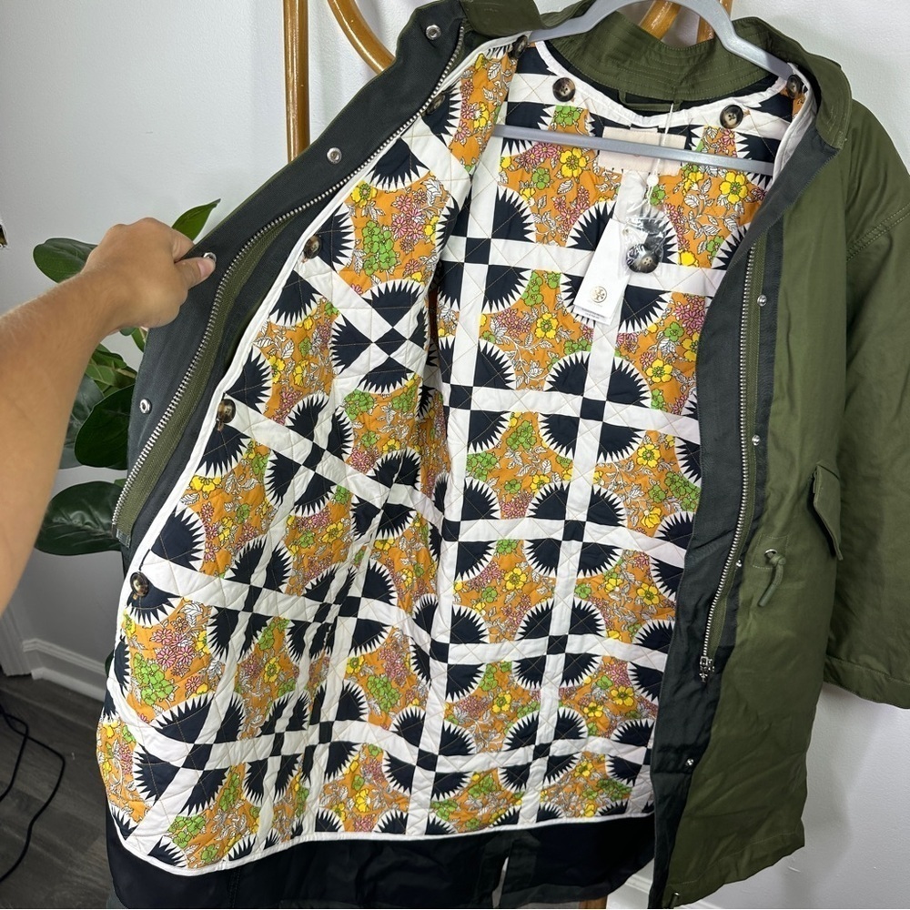 NWT Tory Burch Green Oversized Parka Jacket sz M - Picture 6 of 12